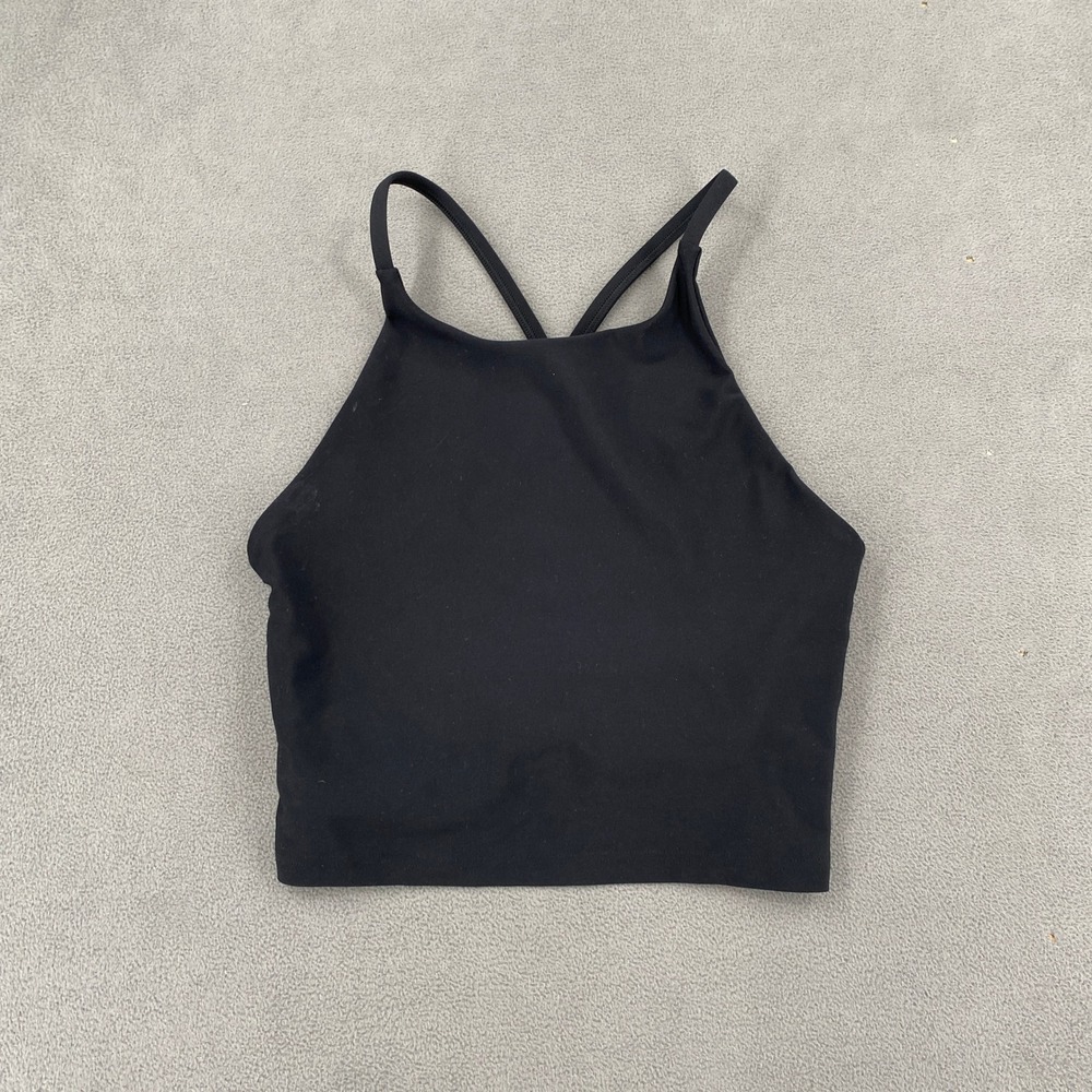 Old Navy Active Powersoft High Neck Crop Tank Top Black Small Built-in Bra